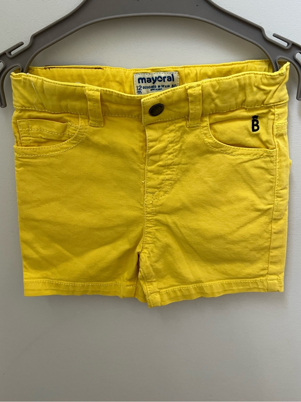 Mayoral Yellow Children's Cotton Shorts